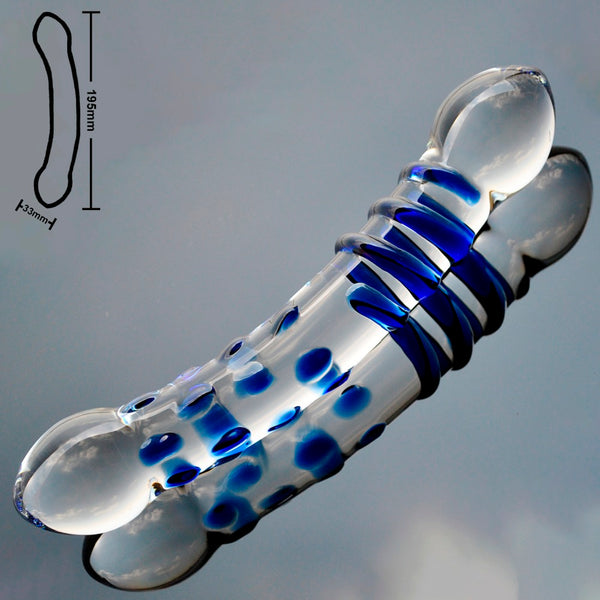 Double ended Pyrex Glass Dildo - Dom's Realm Store BDSM Shibari