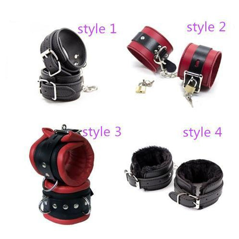4 Style Leather Handcuffs - Dom's Realm Store BDSM Shibari